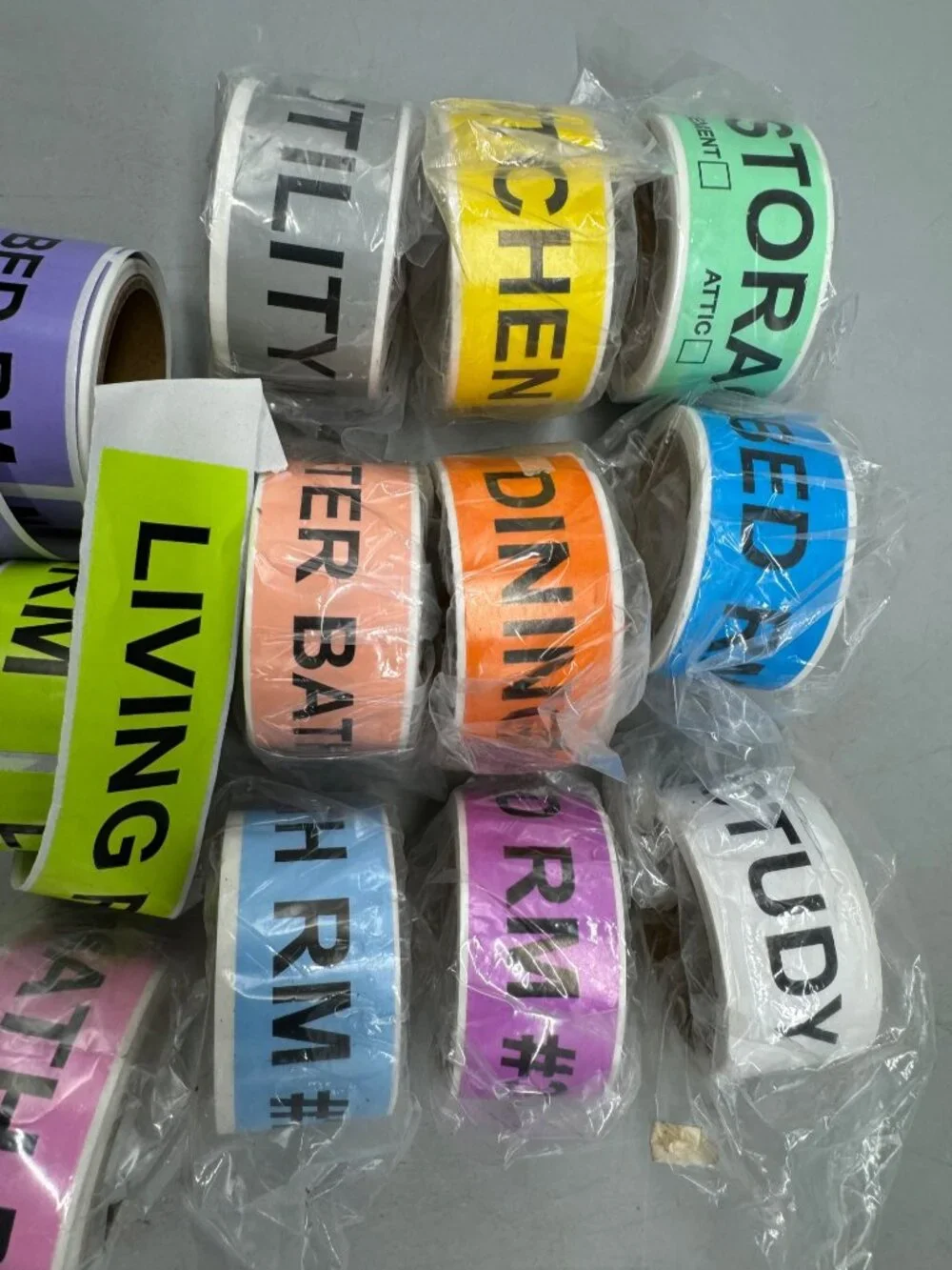 Assorted Moving Labels For Packing & Organizing  12 Rolls used READ